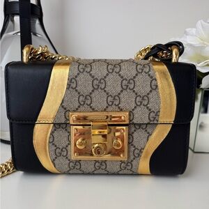 Gucci Black and Gold Crossbody Bag